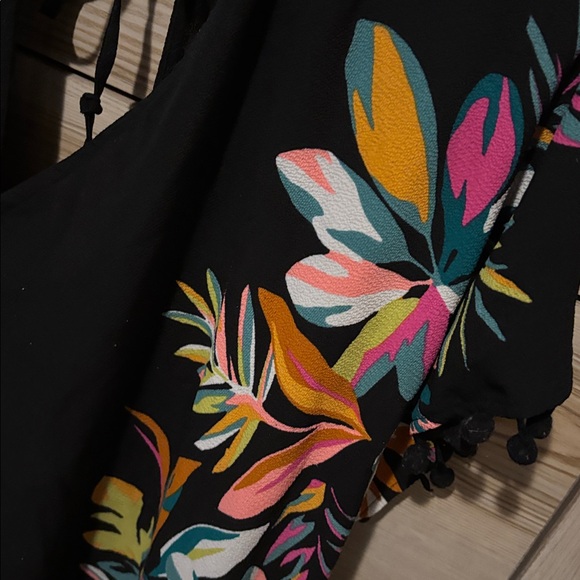 Xhilaration Black Floral Swim Coverup - Picture 2 of 4